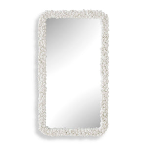 Uttermost Uttermost Barnacle Coastal Rectangular Wall Mirror with Textured White Frame Decor 08314
