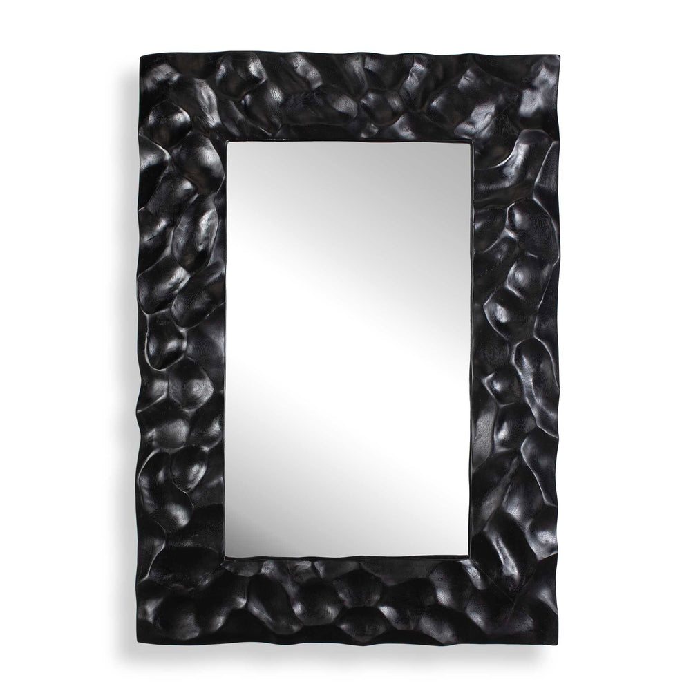 Uttermost Uttermost Malosi Hand-carved Suar Wood Wall Mirror with Matte Black Sculptural Frame 08315