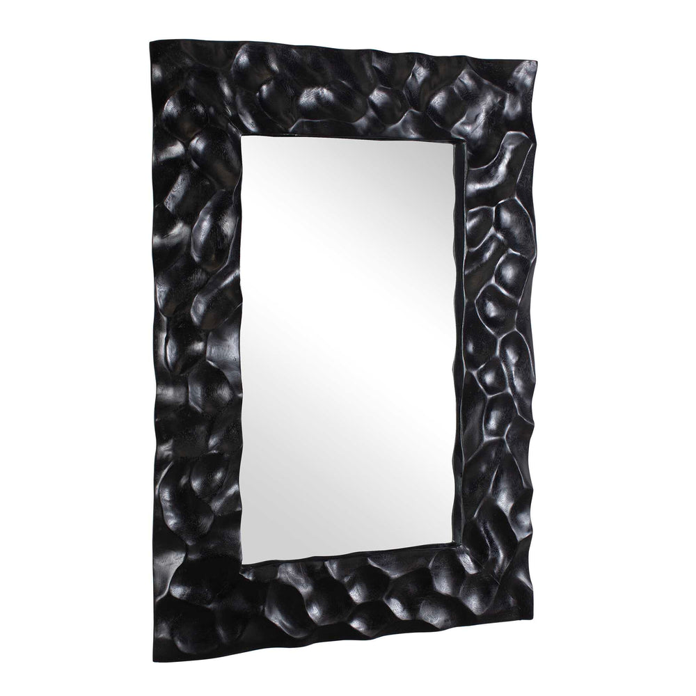 Uttermost Uttermost Malosi Hand-carved Suar Wood Wall Mirror with Matte Black Sculptural Frame 08315