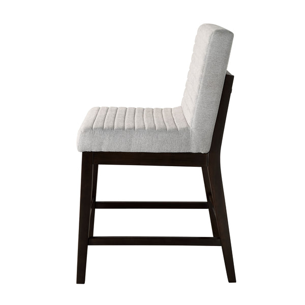 English Elm Edwyn Linen & Espresso Counter Height Chairs Set of 2 — Padded Linen Seats, 220 lb Capacity, Stylish B2726P313157