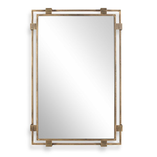 Uttermost Uttermost Elsher Antiqued Gold Wall Mirror with Cast Iron Clips Vintage Sculptural Art 08325