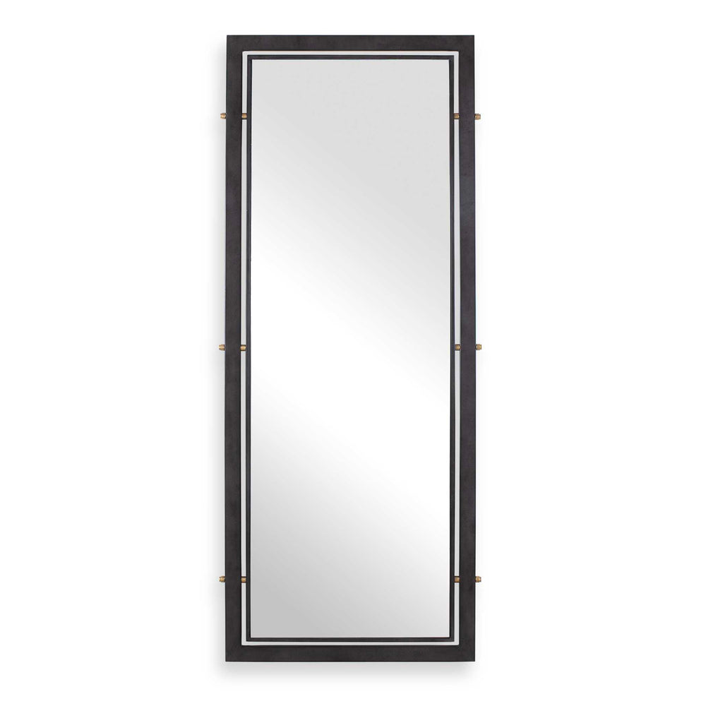 Uttermost Uttermost Westley Iron Floor Mirror with Bronze Frame and Antique Brass Pin Accents 08326