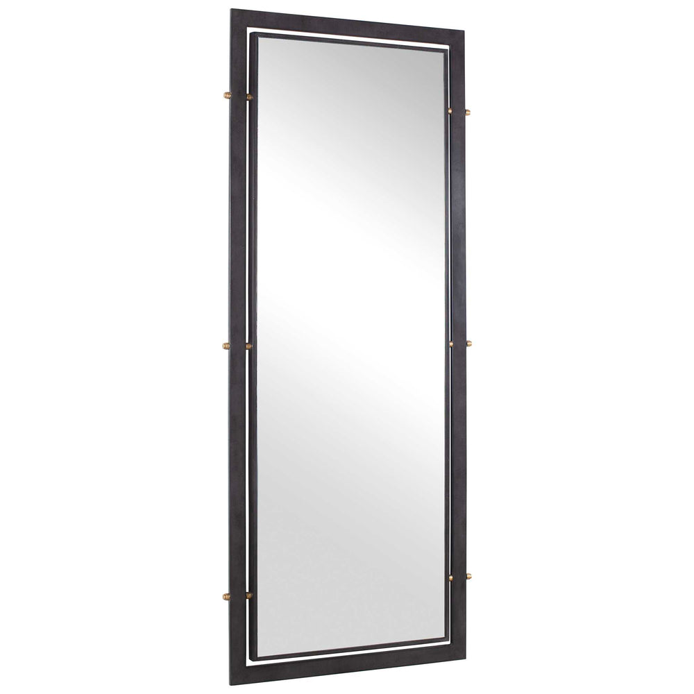 Uttermost Uttermost Westley Iron Floor Mirror with Bronze Frame and Antique Brass Pin Accents 08326