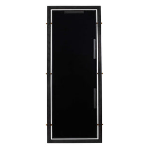 Uttermost Westley Iron Floor Mirror with Bronze Frame and Antique Brass Pin Accents