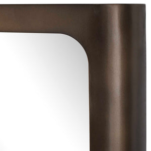 Uttermost Fischer Iron Frame Wall Mirror with Warm Golden Bronze Sculptural Finish