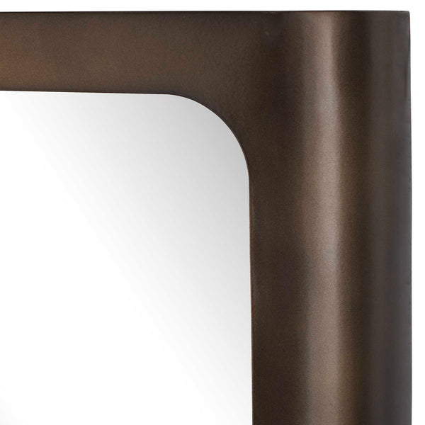 Uttermost Fischer Iron Frame Wall Mirror with Warm Golden Bronze Sculptural Finish