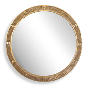 Uttermost Uttermost Gold Polished Cast Aluminum Round Mirror with Textured Frame for Bold Walls 08334