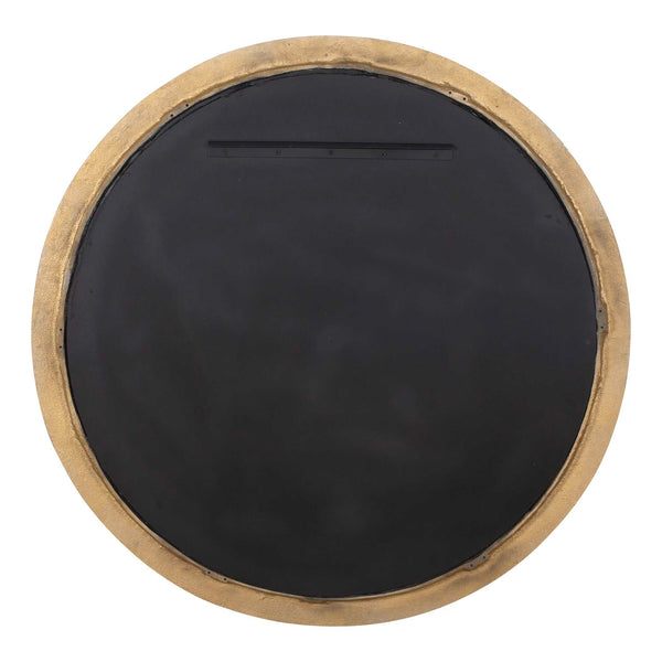 Uttermost Gold Polished Cast Aluminum Round Mirror with Textured Frame for Bold Walls