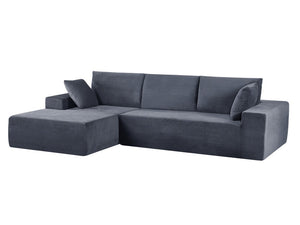 English Elm Cozyform Convertible Sectional Sofa In Dark Gray Corduroy, No Assembly Modern Couch For Any Space B2735P359711