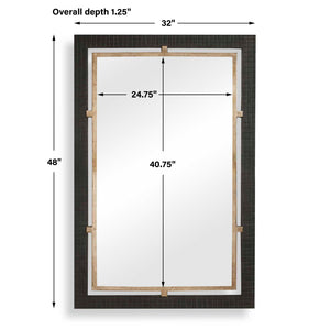 Uttermost Guerra Cast Aluminum Wall Mirror with Antique Brass and Bronze Layered Frame