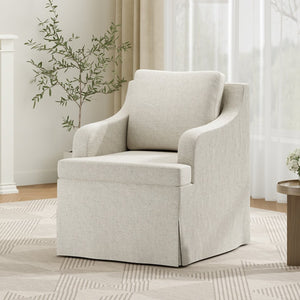 English Elm Dining Armchair with Beige Upholstery and Cushioned Seat for Kitchen or Living Room T3623P430776