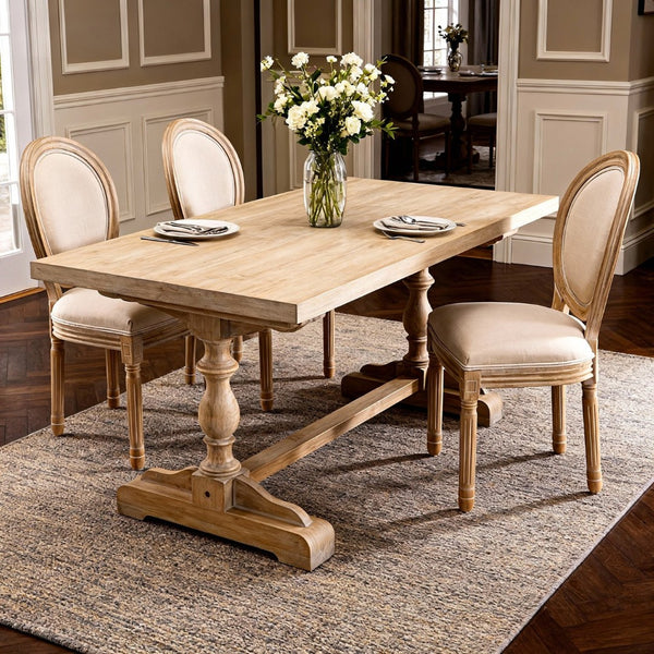English Elm French Country Barstools Solid Wood Cabriole Legs Upholstered Cushion Set of 2 W1622P411779