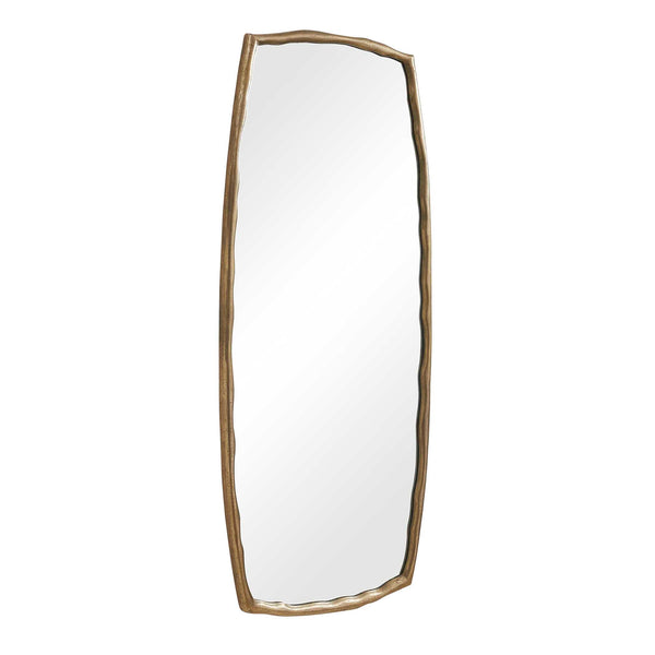 Uttermost Adair Full Length Cast Aluminum Antique Brass Wall Mirror for Bedroom