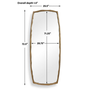 Uttermost Adair Full Length Cast Aluminum Antique Brass Wall Mirror for Bedroom
