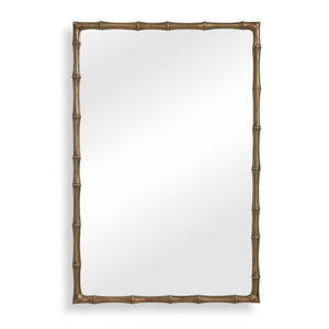 Uttermost Uttermost Antique Brass Bamboo Textured Cast Aluminum Rectangle Wall Mirror 08353