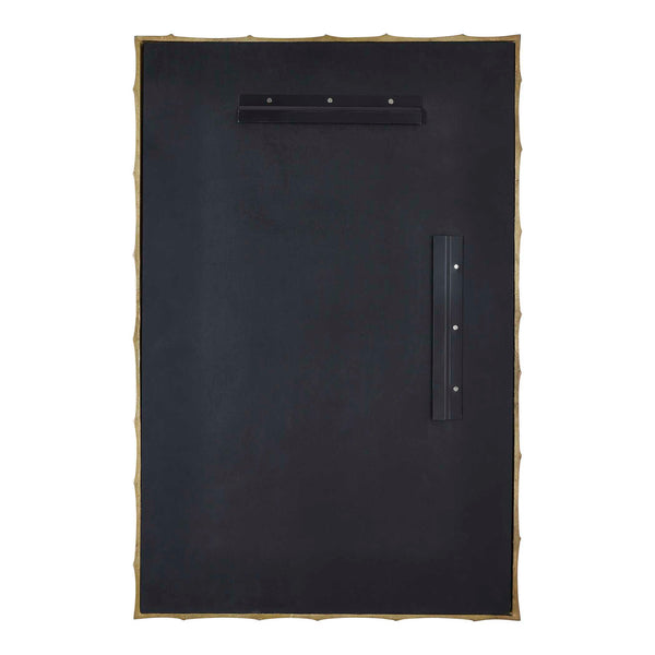 Uttermost Antique Brass Bamboo Textured Cast Aluminum Rectangle Wall Mirror
