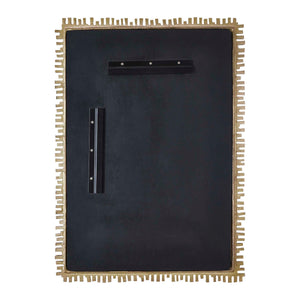 Uttermost Soto Cast Aluminum Antique Brass Wall Mirror Sculptural Entryway Accent
