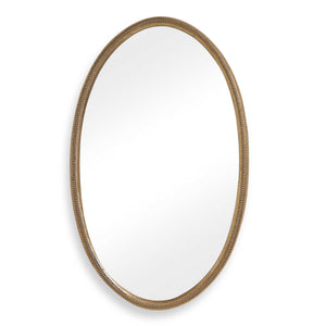 Uttermost Uttermost Ellis Antique Brass Oval Mirror with Ornate Beaded Cast Aluminum Frame 08356