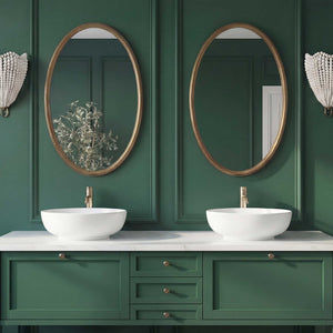 Uttermost Ellis Antique Brass Oval Mirror with Ornate Beaded Cast Aluminum Frame