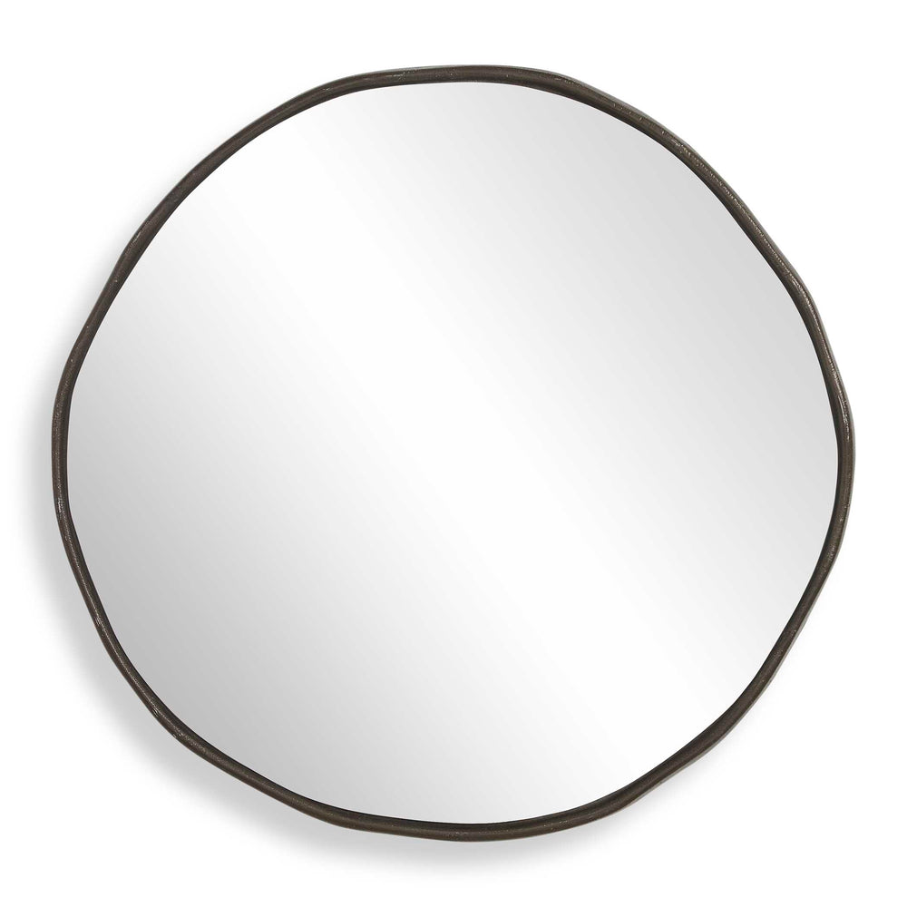 Uttermost Uttermost Lowen Artisan Cast Aluminum Round Mirror with Dark Bronze Floating Frame 08358