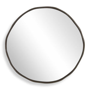 Uttermost Uttermost Lowen Artisan Cast Aluminum Round Mirror with Dark Bronze Floating Frame 08358