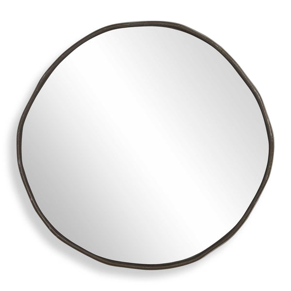 Uttermost Uttermost Lowen Artisan Cast Aluminum Round Mirror with Dark Bronze Floating Frame 08358