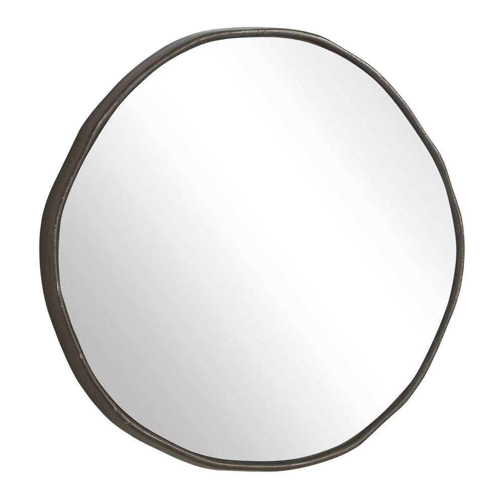 Uttermost Uttermost Lowen Artisan Cast Aluminum Round Mirror with Dark Bronze Floating Frame 08358