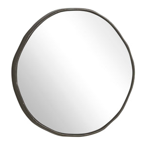Uttermost Lowen Artisan Cast Aluminum Round Mirror with Dark Bronze Floating Frame