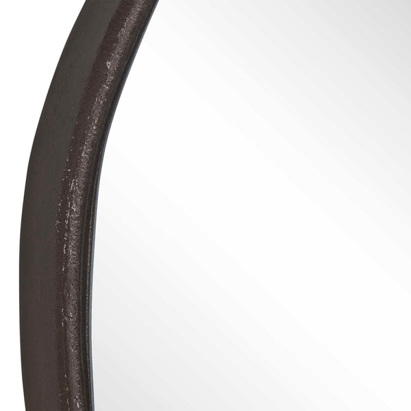 Uttermost Lowen Artisan Cast Aluminum Round Mirror with Dark Bronze Floating Frame