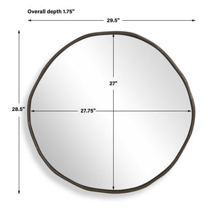Uttermost Lowen Artisan Cast Aluminum Round Mirror with Dark Bronze Floating Frame