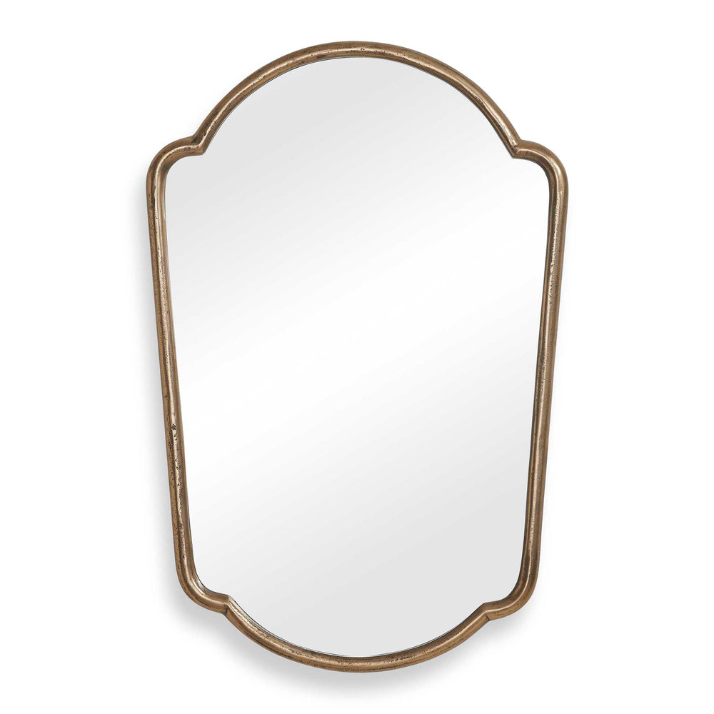 Uttermost Uttermost Naomi Cast Aluminum Wall Mirror with Curved Antique Brass Finish for Any Room 08359