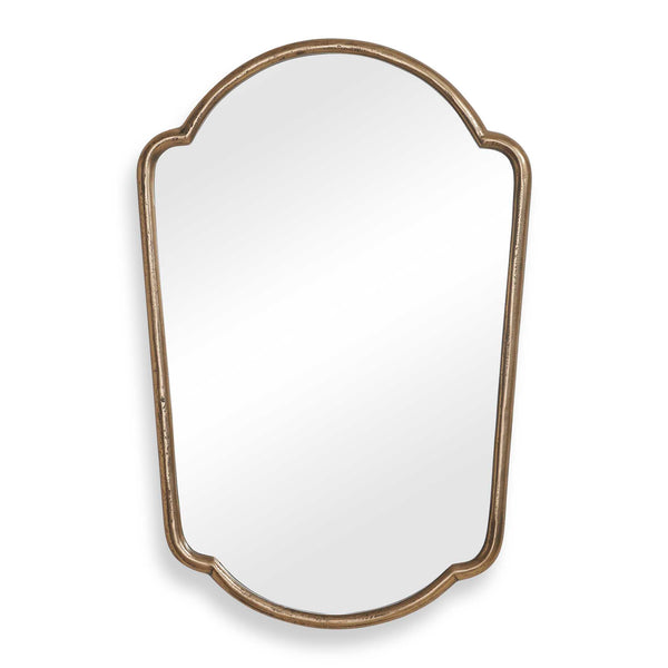 Uttermost Uttermost Naomi Cast Aluminum Wall Mirror with Curved Antique Brass Finish for Any Room 08359