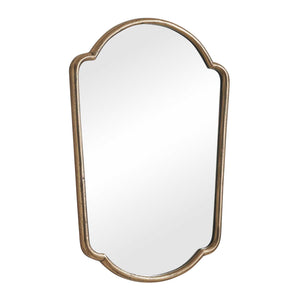 Uttermost Naomi Cast Aluminum Wall Mirror with Curved Antique Brass Finish for Any Room