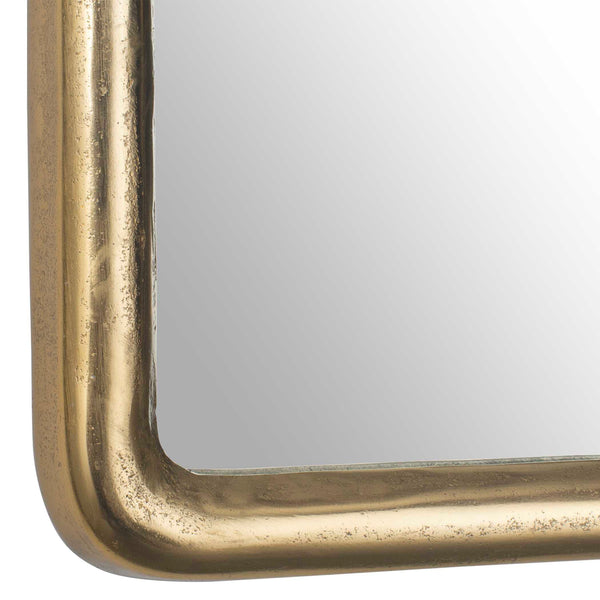 Uttermost Burton Cast Aluminum Antique Brass Wall Mirror for Patio or Entryway