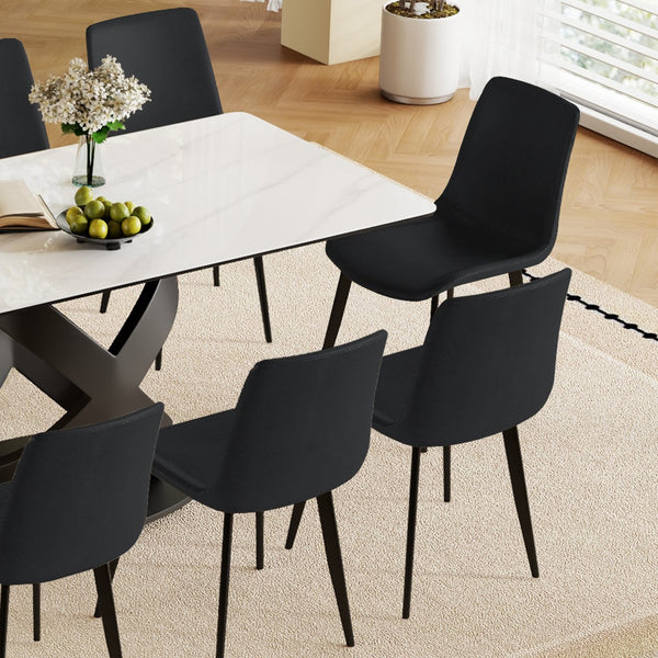 English Elm 71" Rectangular Dining Table: Modern Luxury With Sintered Stone Top & Steel Base For Stylish Gatherings W2699S00079