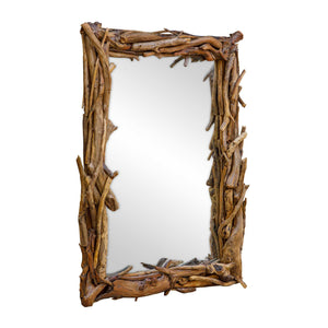Uttermost Salvaged Teak Root Wall Mirror Organic Sculptural Frame Rustic Accent
