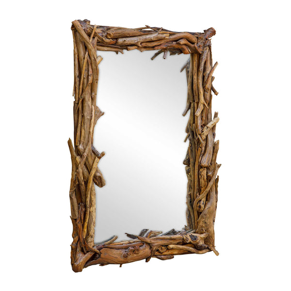Uttermost Salvaged Teak Root Wall Mirror Organic Sculptural Frame Rustic Accent