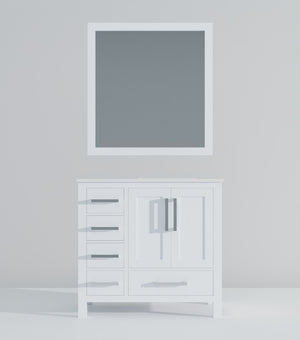 English Elm White Bath Vanity Set With Cultured Marble Top And Matching Mirror – Stylish Storage Solution! B2731S00781-GIGA