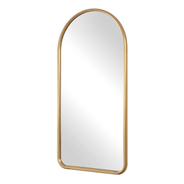 Uttermost Marvell Antique Gold Arch Floor Mirror Elegant Entryway Statement Piece