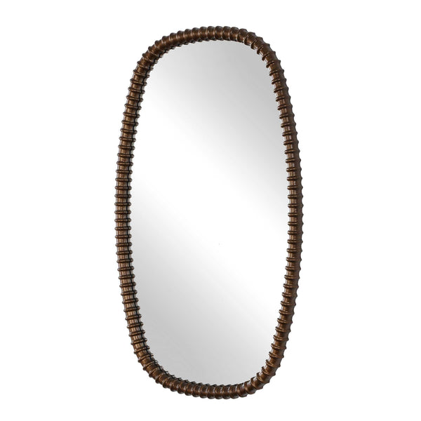 Uttermost Apphia Aged Bronze Ribbed Frame Wall Mirror for Any Room Decor