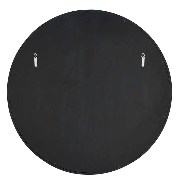 Uttermost Helia Round Wall Mirror Matte Black Frame Antique Gold Brass Stud Accents