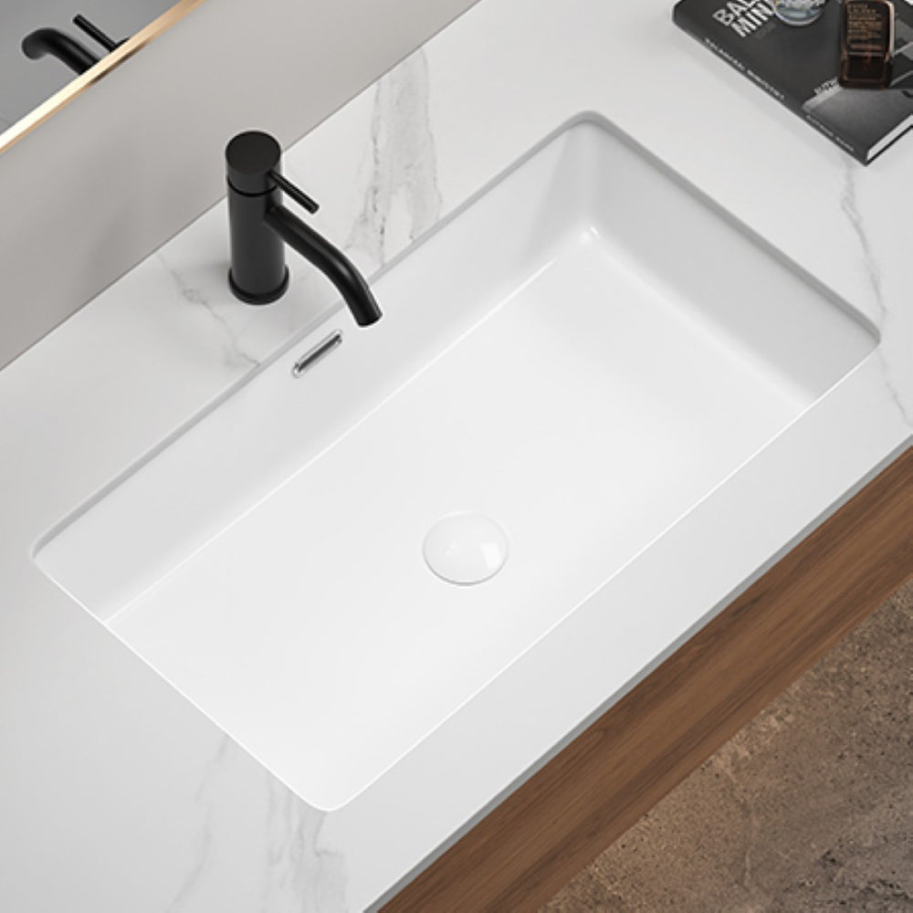 English Elm White Fireclay Farmhouse Kitchen Sink Deep Single Bowl Dual Mount Modern Design W3402P326516