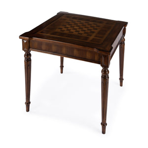 Butler Specialty Vincent Stylish Multi-game Card Table With Reversible Top For Chess, Checkers, And Blackjack Play Medium Brown Poplar Wood,Mdf,Cherry,Maple And Walnut Veneers 837011-butler