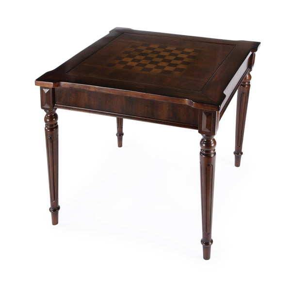 Butler Specialty Vincent Stylish Multi-game Card Table With Reversible Top For Chess, Checkers, And Blackjack Play Dark Brown Poplar Wood,Mdf,Cherry,Maple And Walnut Veneers 837024-butler