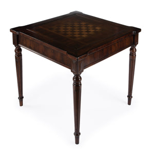 Butler Specialty Vincent Stylish Multi-game Card Table With Reversible Top For Chess, Checkers, And Blackjack Play Dark Brown Poplar Wood,Mdf,Cherry,Maple And Walnut Veneers 837024-butler