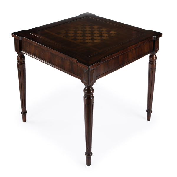 Butler Specialty Vincent Stylish Multi-game Card Table With Reversible Top For Chess, Checkers, And Blackjack Play Dark Brown Poplar Wood,Mdf,Cherry,Maple And Walnut Veneers 837024-butler