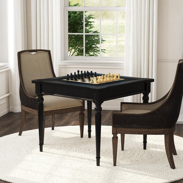Butler Specialty Vincent Stylish Multi-game Card Table With Reversible Top For Chess, Checkers, And Blackjack Play Black Poplar Wood,Mdf,Cherry,Maple And Walnut Veneers 837111-butler