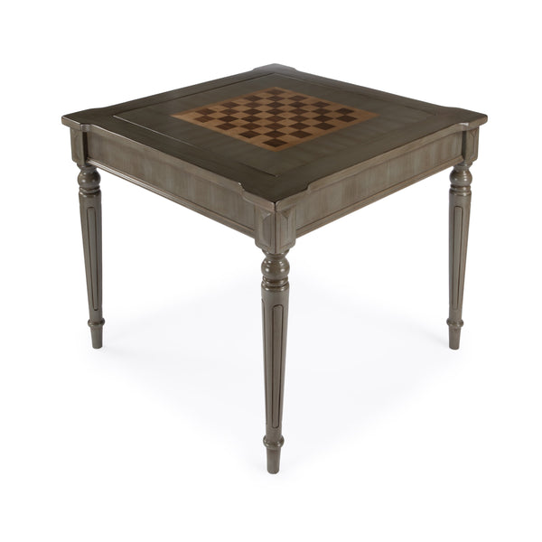 Butler Specialty Vincent Stylish Multi-game Card Table With Reversible Top For Chess, Checkers, And Blackjack Play Gray Rubberwood Solids,Cherry,Maple And Walnut Veneers,Mdf 837148-butler