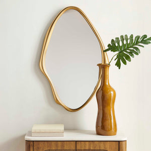 Uttermost Aster Elongated Abstract Wall Mirror with Antique Gold Artisan Frame