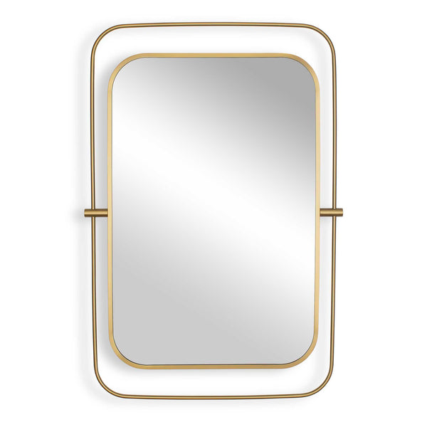 Uttermost Uttermost Moreni Antique Brass Wall Mirror with Floating Double Frame Rounded Corners 08372
